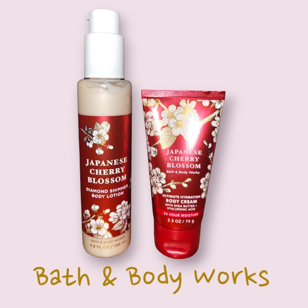 BATH & BODY WORKS Japanese Cherry Blossom Shimmer Lotion Bundle